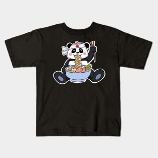 Japanese Ramen Panda Kawaii Cute Noodles Anime Kids T-Shirt